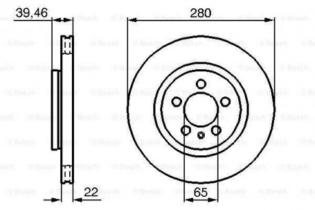 Диск гальмівний (передній) VW Passat 91-97 (279.9x22) BOSCH 0 986 479 156