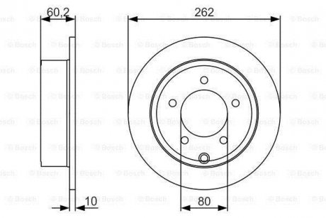 Диск гальмівний (задній) Jeep Compass/Patriot 06-/Dodge Caliber 06- (262х10) BOSCH 0 986 479 A39