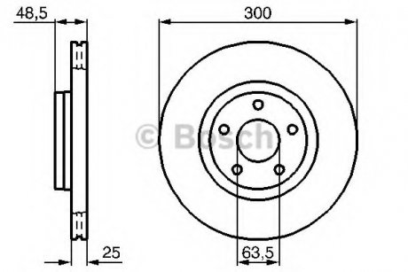 Диск гальмівний (передній) Ford Focus 04-/Kuga 08-/Transit Connect 13- (300x25) BOSCH 0 986 479 C52