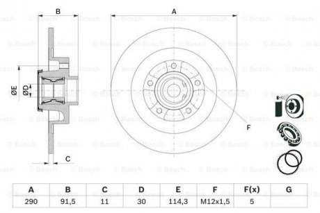 Диск гальмівний BOSCH 0 986 479 F42