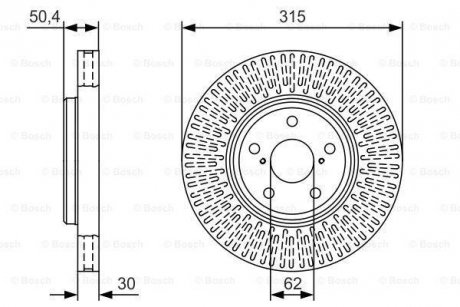 Диск гальмiвний переднiй BOSCH 0986479T40