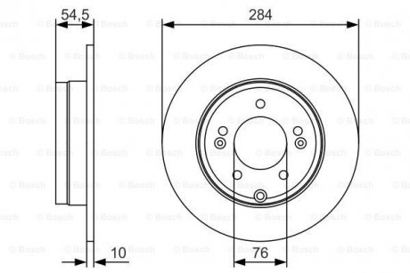 Диск гальмівний (задній) Hyundai Elantra/Sonata 11- (284x10) BOSCH 0 986 479 T49