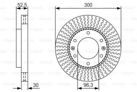 Диск тормозной передний вентилируемый BOSCH 0 986 479 T88