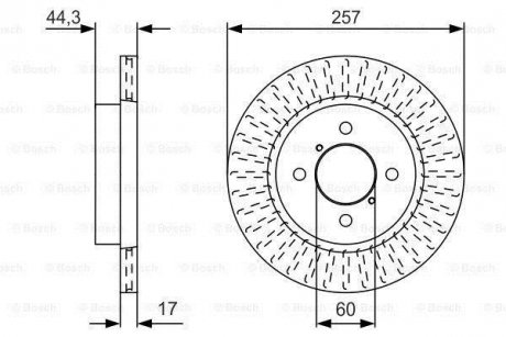 Диск гальмiвний переднiй BOSCH 0986479U93