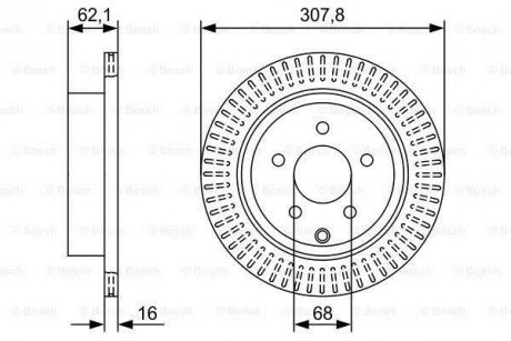 Диск гальмівний INFINITI/NISSAN FX/M/Q70/Q50/JX/QX60/QX70/FX35/Murano/Pathfinder \'\'R \'\'3,5-4,5 \'\'08- BOSCH 0986479W11