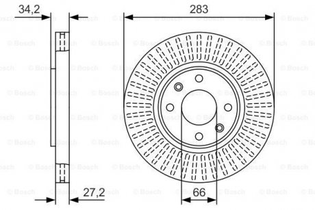 Диск тормозной передний вентилируемый BOSCH 0 986 479 W69