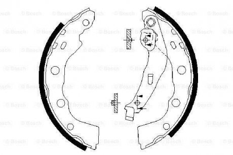 Гальмівні колодки барабанні BOSCH 0 986 487 577