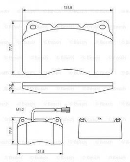 Колодки гальмівні дискові (комплект 4 шт) BOSCH 0 986 494 131