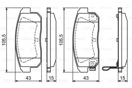 Гальмівні колодки дискові BOSCH 0986494223