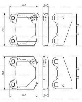 Колодки гальмівні MITSUBISHI/NISSAN/SUBARU Lancer Evo/350/Impreza "R "98-07 BOSCH 0986494229