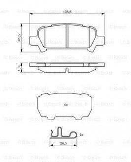 Гальмівні колодки дискові BOSCH 0986494445