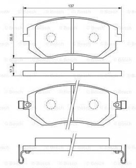 Колодки гальмівні (передні) Subaru Forester/Impreza/Legace V/Outback 10- BOSCH 0 986 494 558