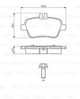 Гальмівні колодки дискові BOSCH 0986494664