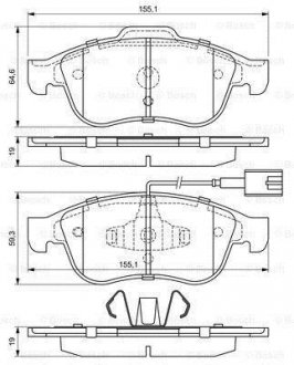 Гальмівні колодки дискові BOSCH 0986494680