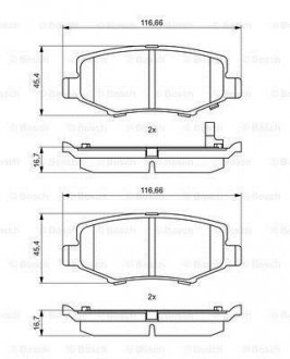 Колодки гальмівні (задні) Jeep Cherokee 08-/Compass 06-/Wrangler 07-/Dodge Nitro 06-12 BOSCH 0 986 494 706