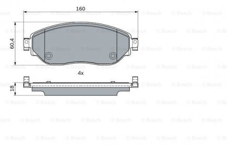 Комплект гальмівних колодок з 4 шт. дисків BOSCH 0 986 494 741