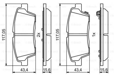 Комплект гальмівних колодок з 4 шт. дисків BOSCH 0 986 494 766