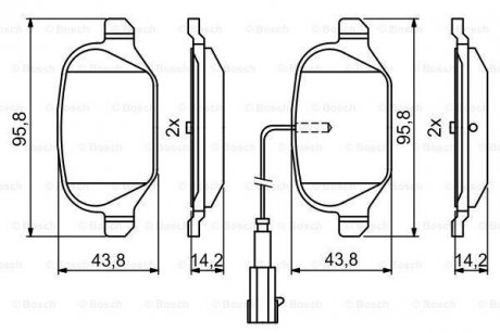 Гальмівні колодки дискові BOSCH 0986494779