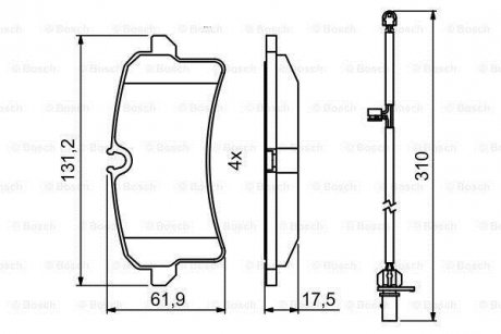 Колодки гальмівні дискові BOSCH 0986494841