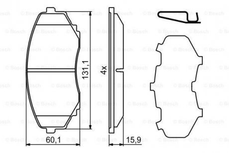 Гальмівні колодки дискові BOSCH 0986494855