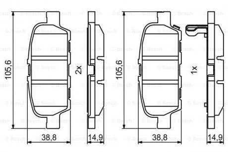 Колодки тормозные BOSCH 0986494857