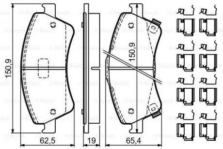 ДИСКОВI КОЛОДКИ ПЕРЕДНI BOSCH 0 986 494 932