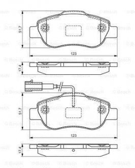 Колодки гальмівні дискові FIAT/CITROEN/PEUGEOT 500/Nemo/Bipper \'\'F "07>> PR2 BOSCH 0986495097