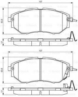 Комплект гальмівних колодок з 4 шт. дисків BOSCH 0 986 495 156