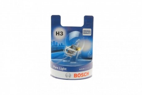 Автолампа (12V 55W H3 PURE LIGHT блістер) BOSCH 1 987 301 006