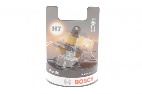 Лампа розжарювання 12 V 55 W H7 PLUS 50 блістер (вир-во) BOSCH 1 987 301 042