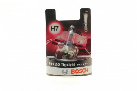 Лампа розжарювання H7 12V 55W PX26d GigaLight +150 (blister 1шт) (вир-во) BOSCH 1 987 301 137