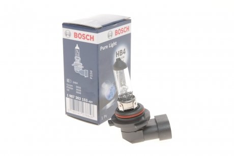 Лампа розжарювання HB4 12V 51W P22d PURE LIGHT (вир-во) BOSCH 1 987 302 153