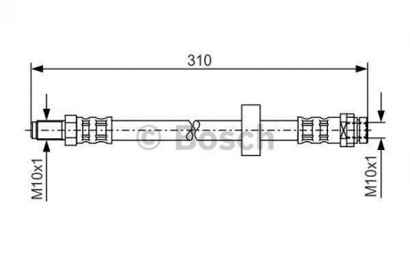 Шланг гальмівний (задній) Ford Mondeo III 00-07 (L=280mm) BOSCH 1 987 476 883