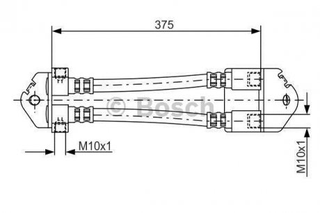 Шланг гальмівний (задній) Ford Transit 00-06 BOSCH 1 987 481 072