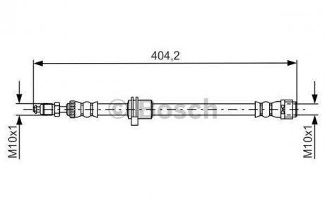 Шланг гальмівний (передній) Mini (F55/F56/F57) 13- (L=360mm) BOSCH 1 987 481 679