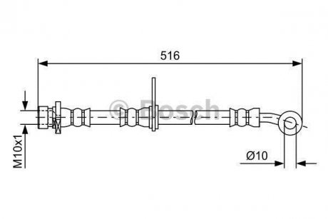 Шланг гальмівний (передній) Honda Accord 08- (R) BOSCH 1 987 481 730