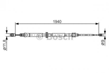 Трос ручного гальма BOSCH 1 987 482 325