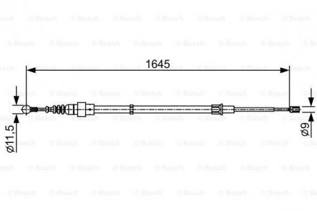 Трос ручника VW Polo/Skoda Fabia 01-14 BOSCH 1 987 482 451