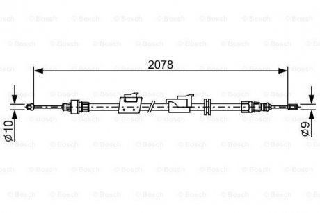 Трос ручника (L) Ford Mondeo/Galaxy 06-15 (L=2078) BOSCH 1 987 482 706