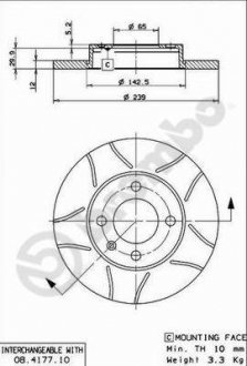 Гальмівний диск BREMBO 08.4177.75