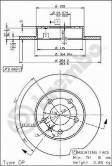 Гальмівний диск BREMBO 08.7627.75