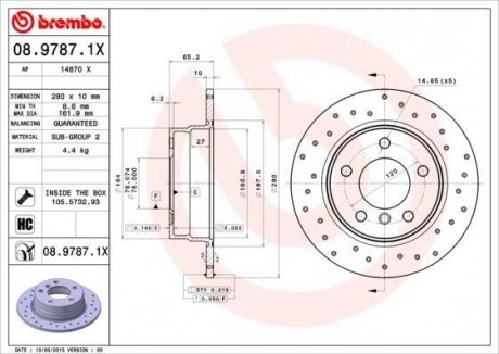 Гальмівний диск BREMBO 08.9787.1X