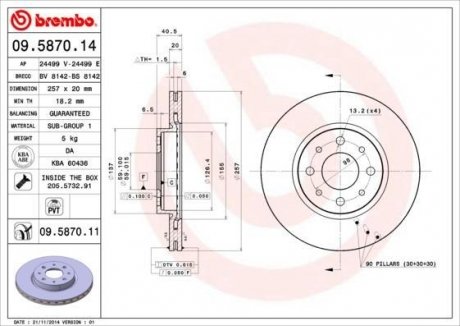 Гальмівний диск BREMBO 09.5870.14