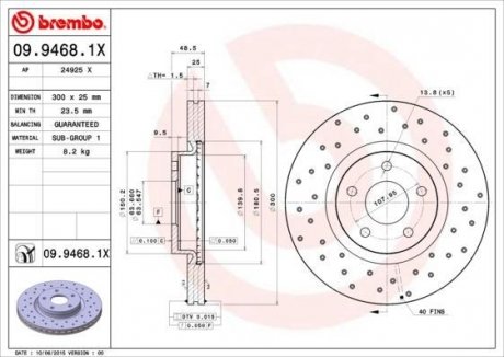 Гальмівний диск BREMBO 09.9468.1X