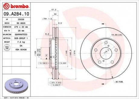 Гальмівний диск BREMBO 09.A284.10