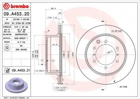 Гальмівний диск BREMBO 09.A453.21