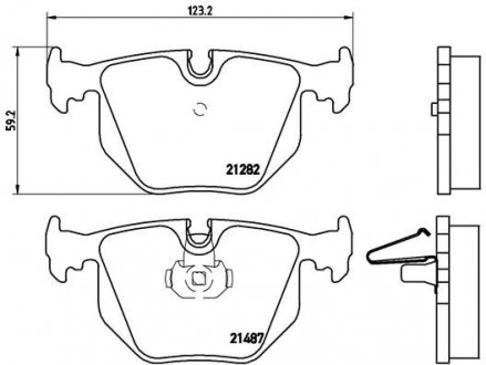 Колодка торм. диск. BMW 3 (E46) задн. BREMBO P06020