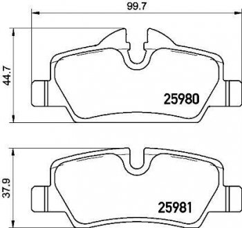 Гальмівні колодки дискові BREMBO P06 090