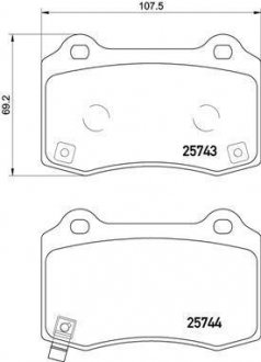 Комплект дискових гальмівних колодок BREMBO P30074