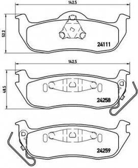 Комплект гальмівних колодок з 4 шт. дисків BREMBO P37011